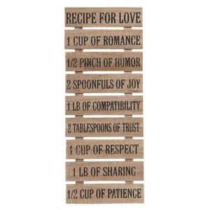 Dřevěný nástěnný žebřík Recipe for love- 24*2*60 cm – 24x2x60 cm