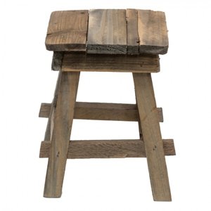 Dřevěný dekorační antik stolík na rostliny – 15x15x21 cm