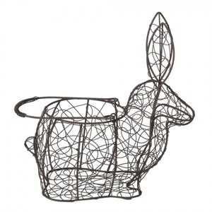 Drátěný dekorativní košík ve tvaru králíka – 26x13x28 cm
