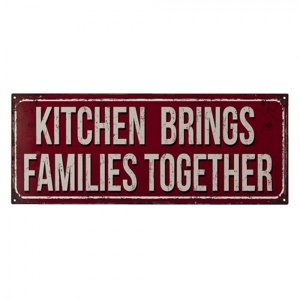 Nástěnná kovová cedule Kitchen Together – 50x1x20 cm