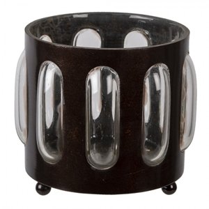 Kovovo skleněný svícen Bubble na čajovou svíčku – 11x13 cm