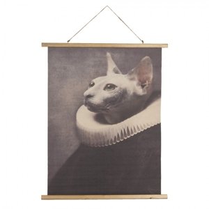 Nástěnný plakát kočky v barokním stylu – 80x2x100 cm
