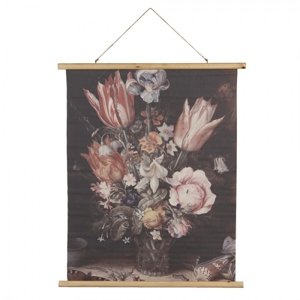 Závěsný plakát s malbou zátiší tulipánů a pivoněk – 80x2x100 cm