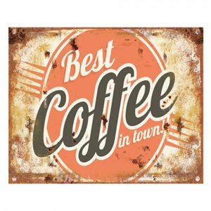 Kovová cedule Best Coffee – 33x1x25 cm