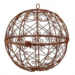 Rezavá kovová dekoracní koule s otvíráním Roy – 30x30 cm