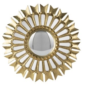 Zlaté antik nástěnné vypouklé dekorační zrcadlo – 38x3 cm
