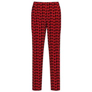 TOMA Kuchařské kalhoty TOMA červeno-černé lebky XL