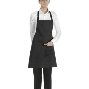 PROFIKUCHAR.CZ DÁMSKÁ kuchařská zástěra ke krku Profikuchar s knoflíčky - různé barvy černá,s přední kapsou