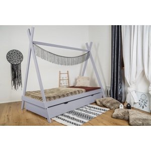 Vyspimese.CZ Dětská postel Indián-jeden šuplík Rozměr: 80x160 cm, Barva: šedá
