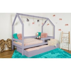 Vyspimese.CZ Dětská postel Ariel se zábranou a přistýlkou Rozměr: 80x160 cm, Barva: šedá