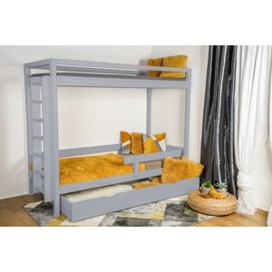 Vyspimese.CZ Dětská postel Míša patrová Rozměr: 80x160 cm, Barva: šedá