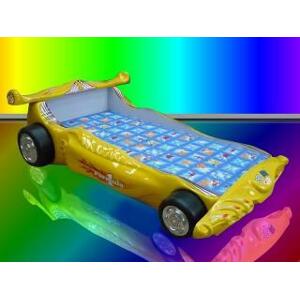 Dětská auto postel Formule 1 - žlutá
