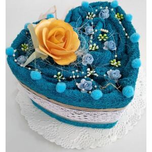 VER Textilní dort jednopatrový srdce azur