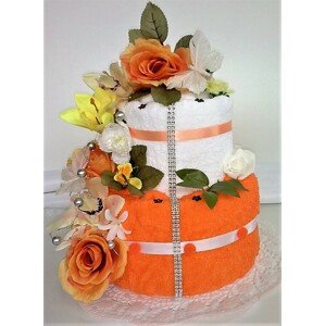 VER Textilní dort dvoupatrový oranžová růže